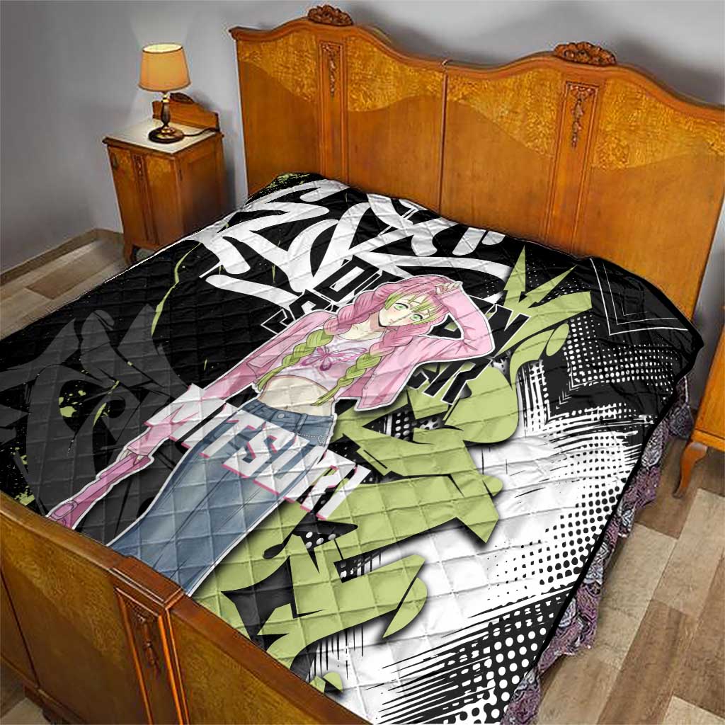 Mitsuri Kanroji Demon Slayer Quilt Green & Black Graffiti Anime