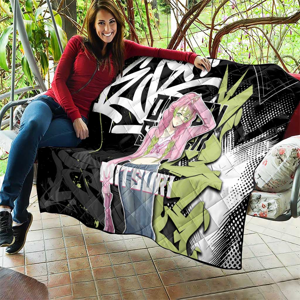 Mitsuri Kanroji Demon Slayer Quilt Green & Black Graffiti Anime