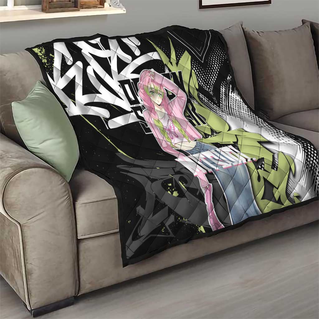 Mitsuri Kanroji Demon Slayer Quilt Green & Black Graffiti Anime