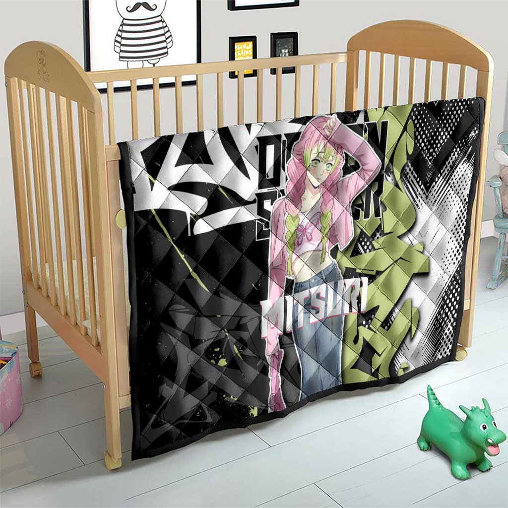 Mitsuri Kanroji Demon Slayer Quilt Green & Black Graffiti Anime