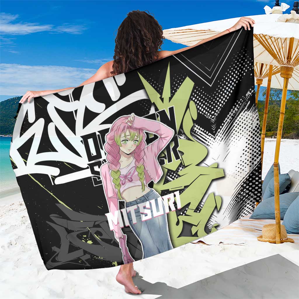 Mitsuri Kanroji Demon Slayer Sarong Green & Black Graffiti Anime