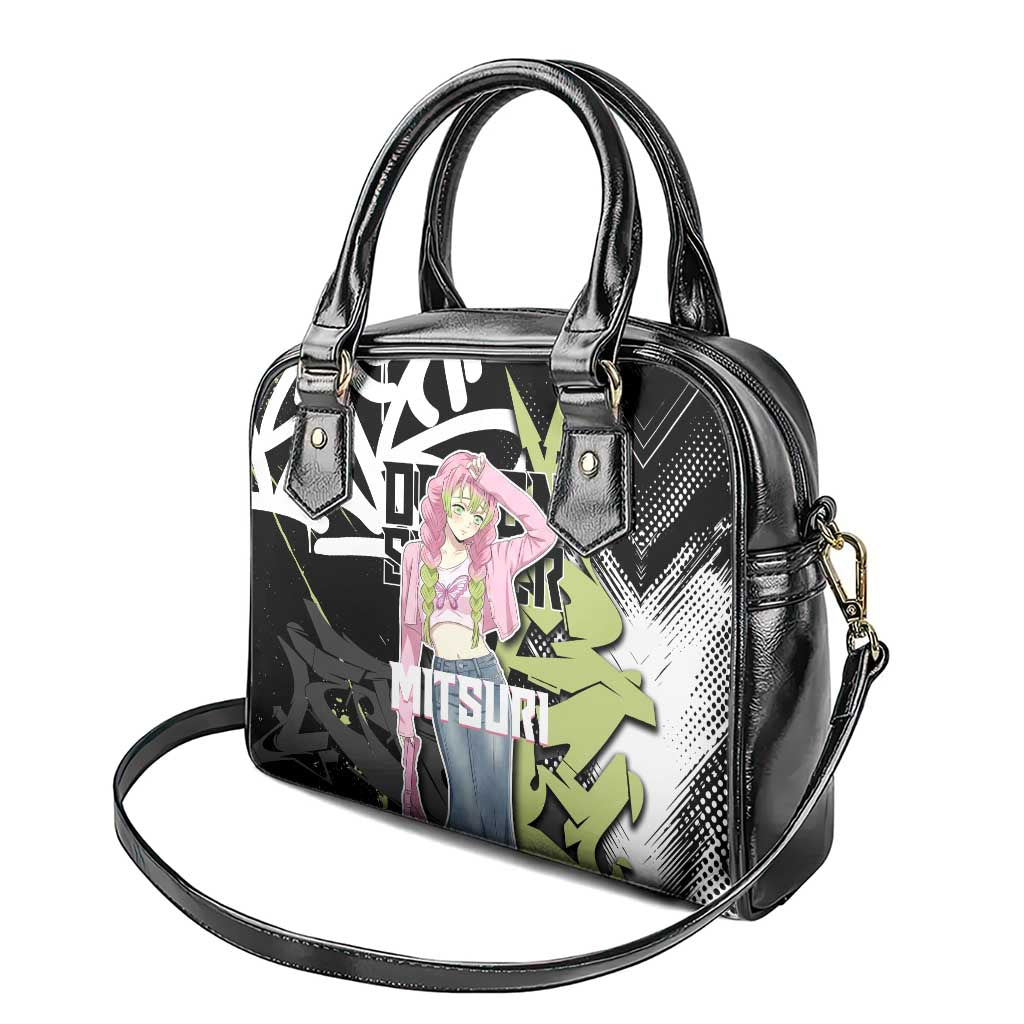 Mitsuri Kanroji Demon Slayer Shoulder Handbag Green & Black Graffiti Anime