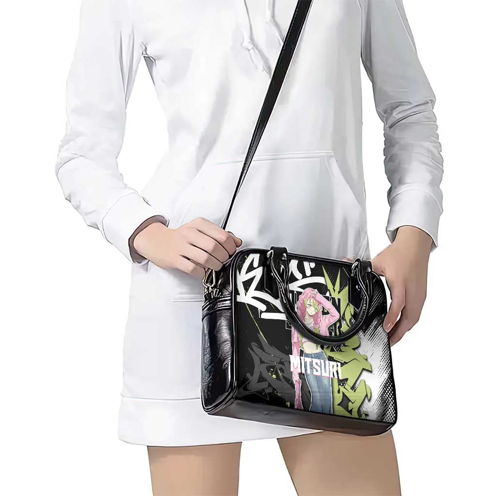 Mitsuri Kanroji Demon Slayer Shoulder Handbag Green & Black Graffiti Anime