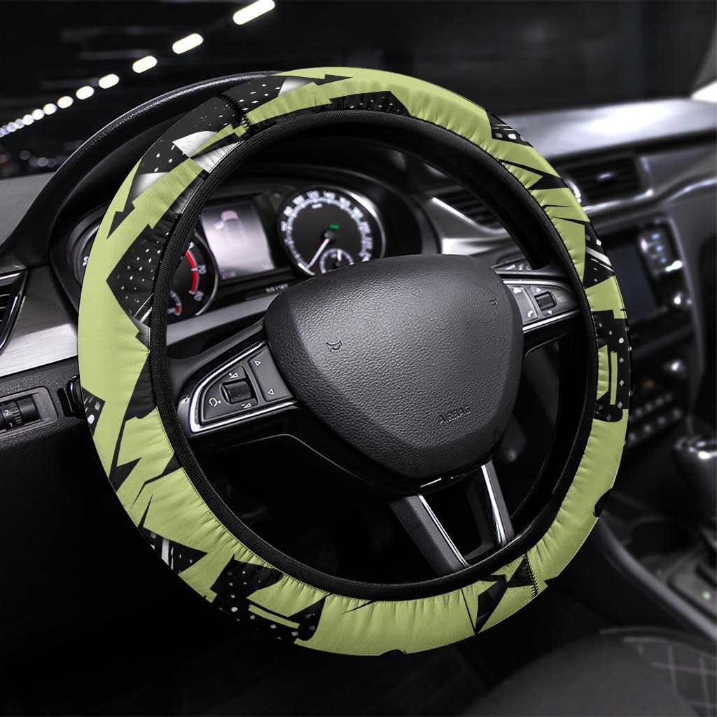 Mitsuri Kanroji Demon Slayer Steering Wheel Cover Green & Black Graffiti Anime