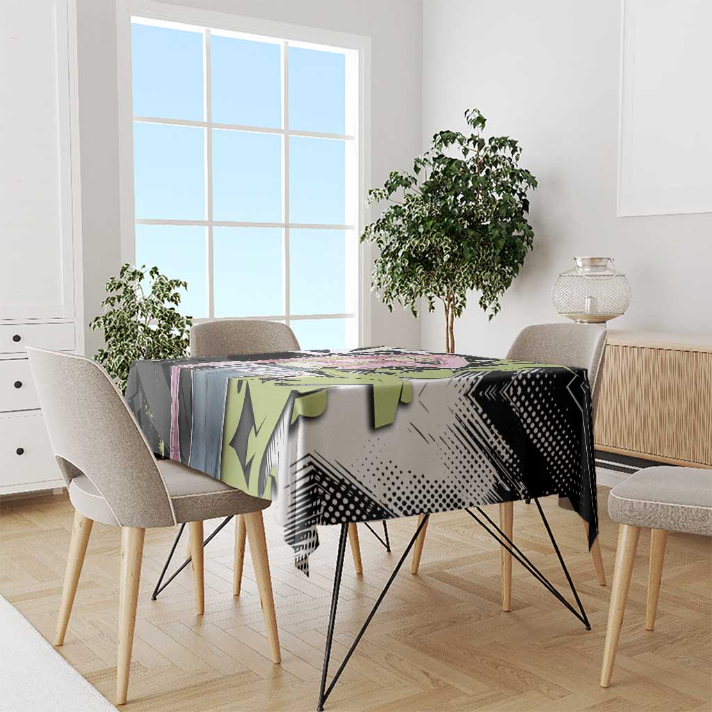 Mitsuri Kanroji Demon Slayer Tablecloth Green & Black Graffiti Anime