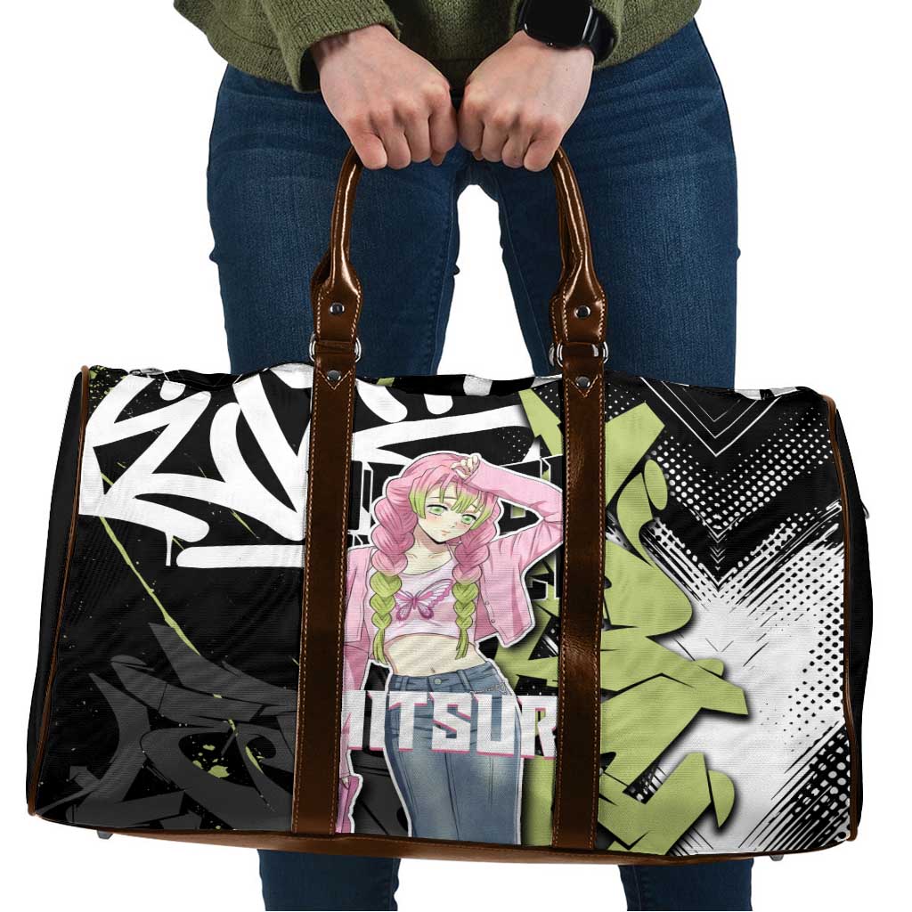 Mitsuri Kanroji Demon Slayer Travel Bag Green & Black Graffiti Anime