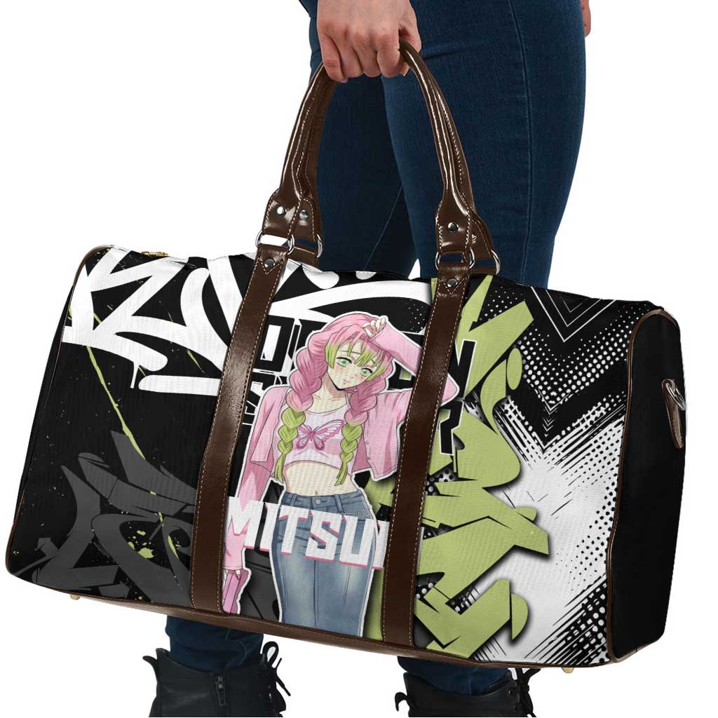 Mitsuri Kanroji Demon Slayer Travel Bag Green & Black Graffiti Anime