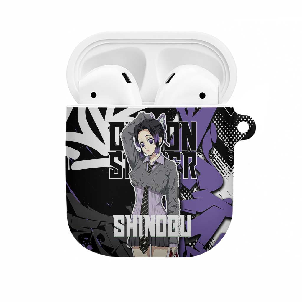 Kocho Shinobu Demon Slayer AirPods Case Purple & Black Graffiti Anime