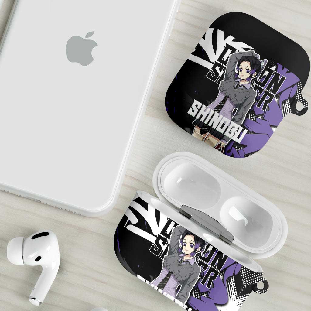 Kocho Shinobu Demon Slayer AirPods Case Purple & Black Graffiti Anime