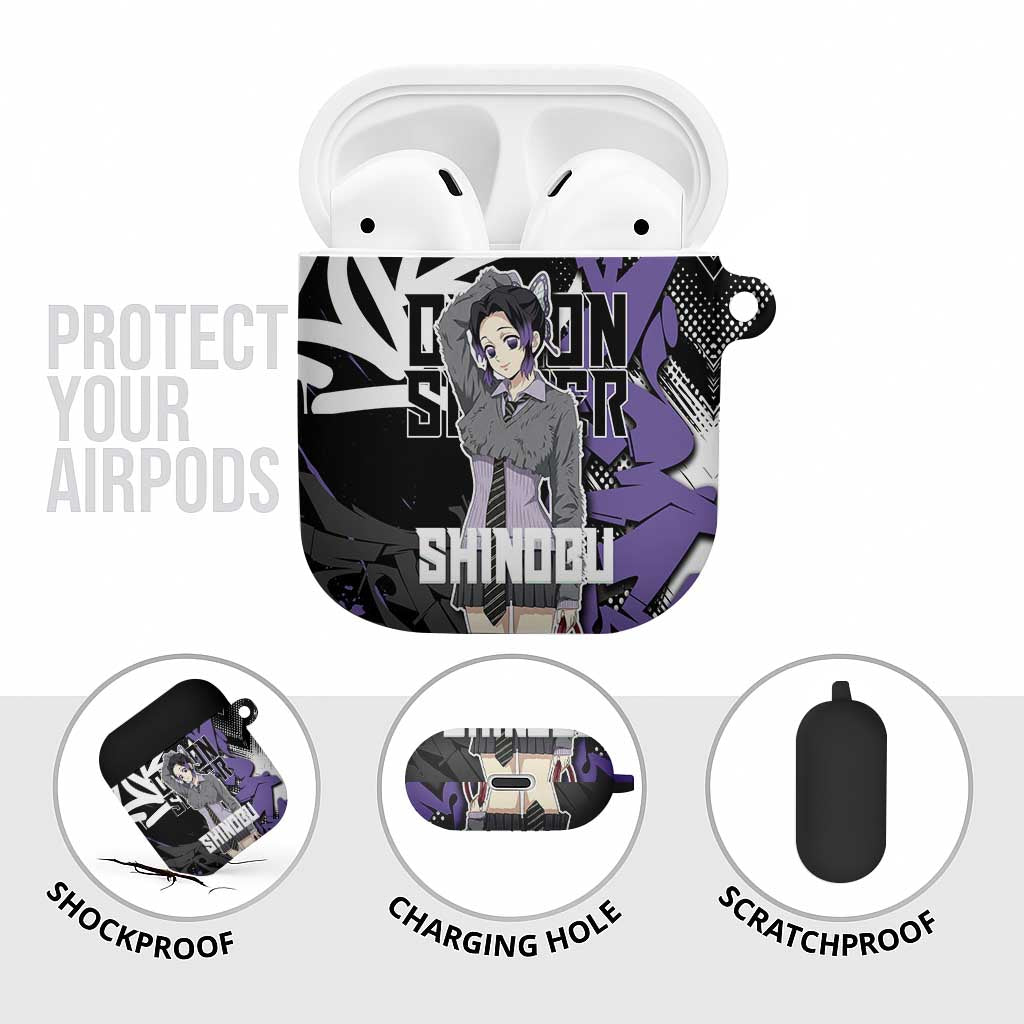 Kocho Shinobu Demon Slayer AirPods Case Purple & Black Graffiti Anime