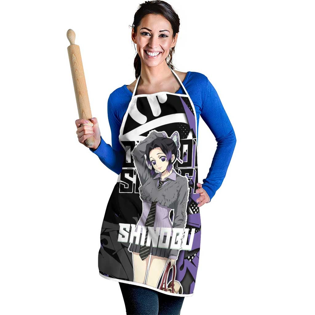 Kocho Shinobu Demon Slayer Apron Purple & Black Graffiti Anime
