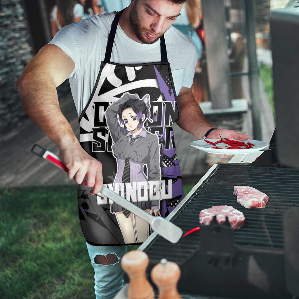 Kocho Shinobu Demon Slayer Apron Purple & Black Graffiti Anime