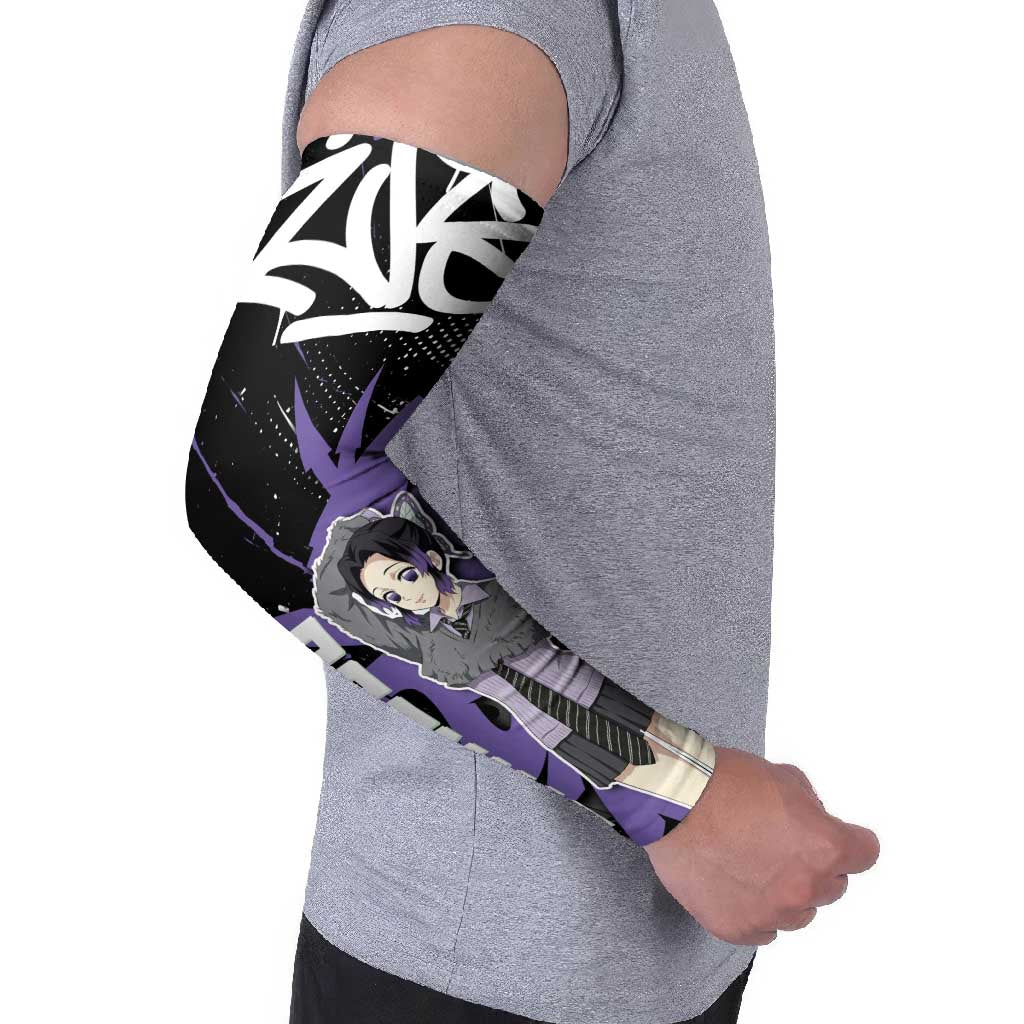 Kocho Shinobu Demon Slayer Arm Sleeves Purple & Black Graffiti Anime