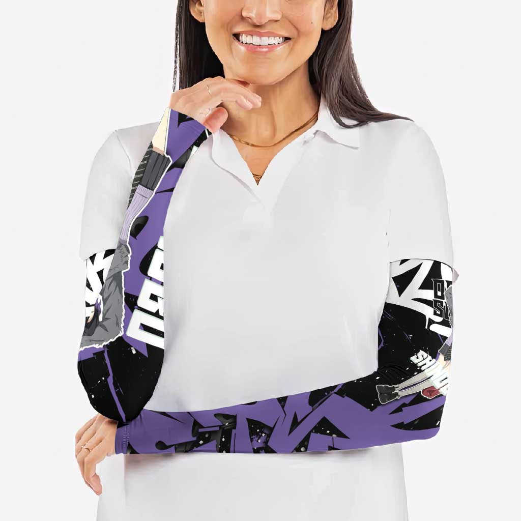 Kocho Shinobu Demon Slayer Arm Sleeves Purple & Black Graffiti Anime