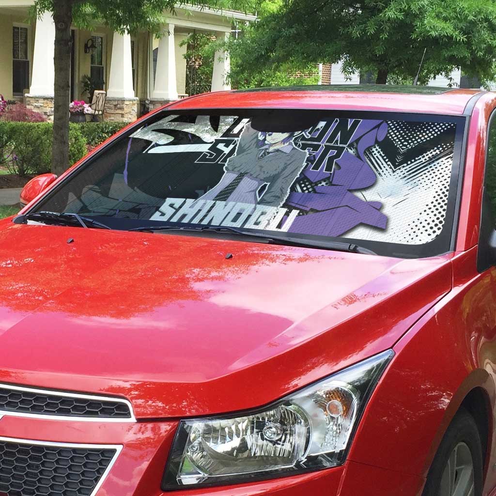 Kocho Shinobu Demon Slayer Auto Sun Shade Purple & Black Graffiti Anime
