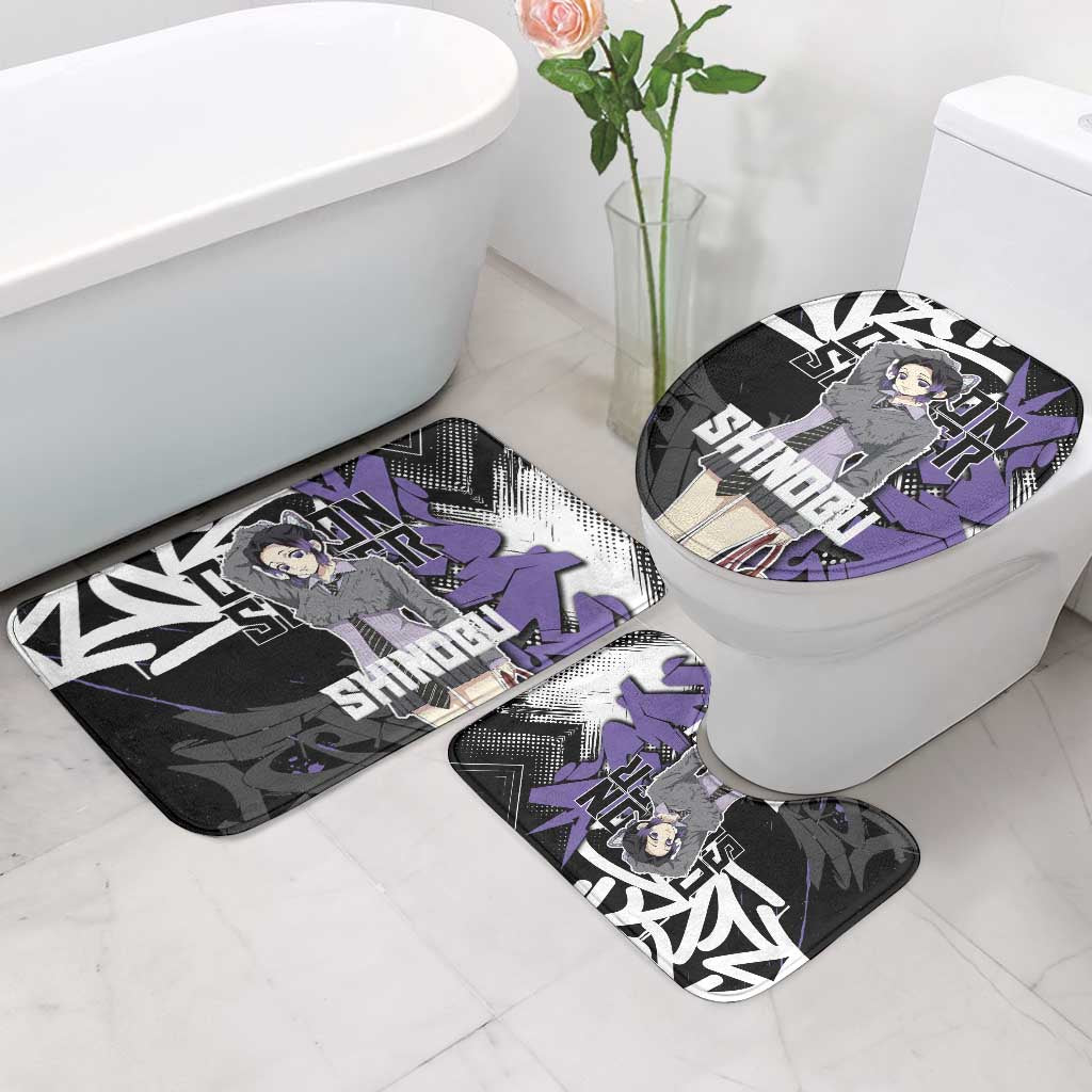 Kocho Shinobu Demon Slayer Bathroom Set Purple & Black Graffiti Anime