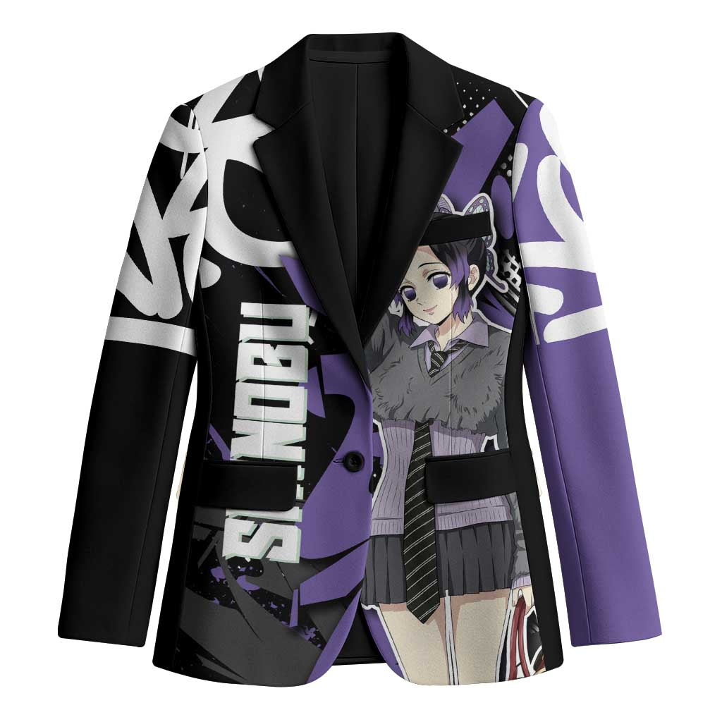 Kocho Shinobu Demon Slayer Blazer Purple & Black Graffiti Anime