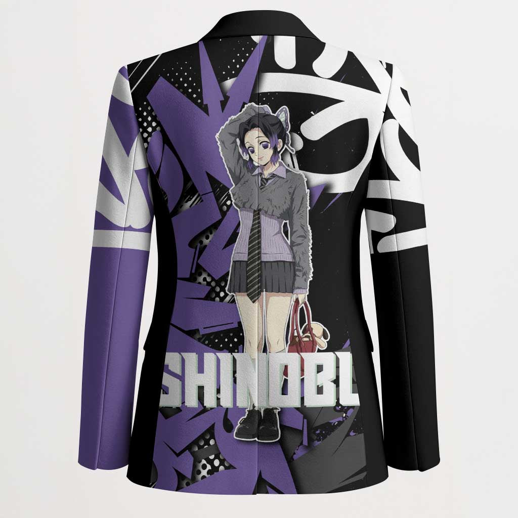 Kocho Shinobu Demon Slayer Blazer Purple & Black Graffiti Anime