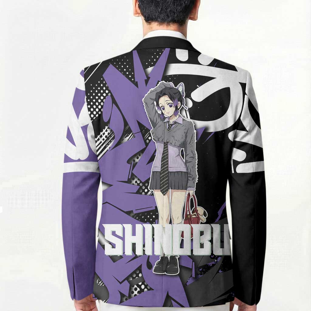 Kocho Shinobu Demon Slayer Blazer Purple & Black Graffiti Anime