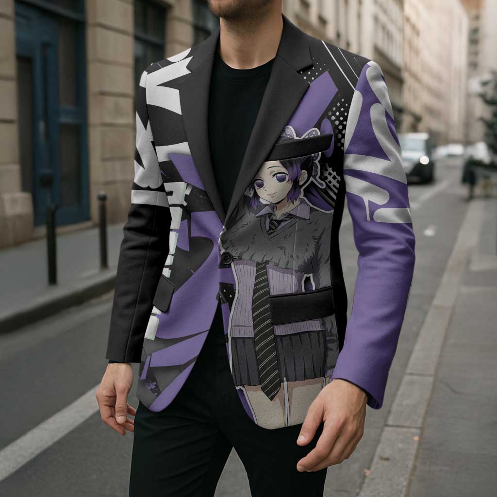 Kocho Shinobu Demon Slayer Blazer Purple & Black Graffiti Anime