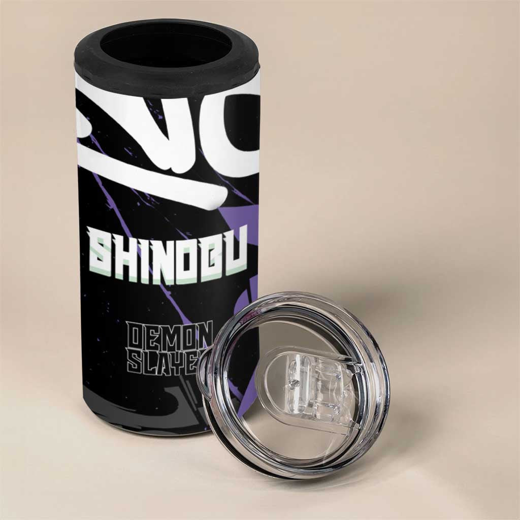 Kocho Shinobu Demon Slayer 4 in 1 Can Cooler Tumbler Purple & Black Graffiti Anime