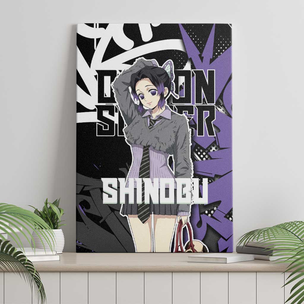 Kocho Shinobu Demon Slayer Canvas Wall Art Purple & Black Graffiti Anime