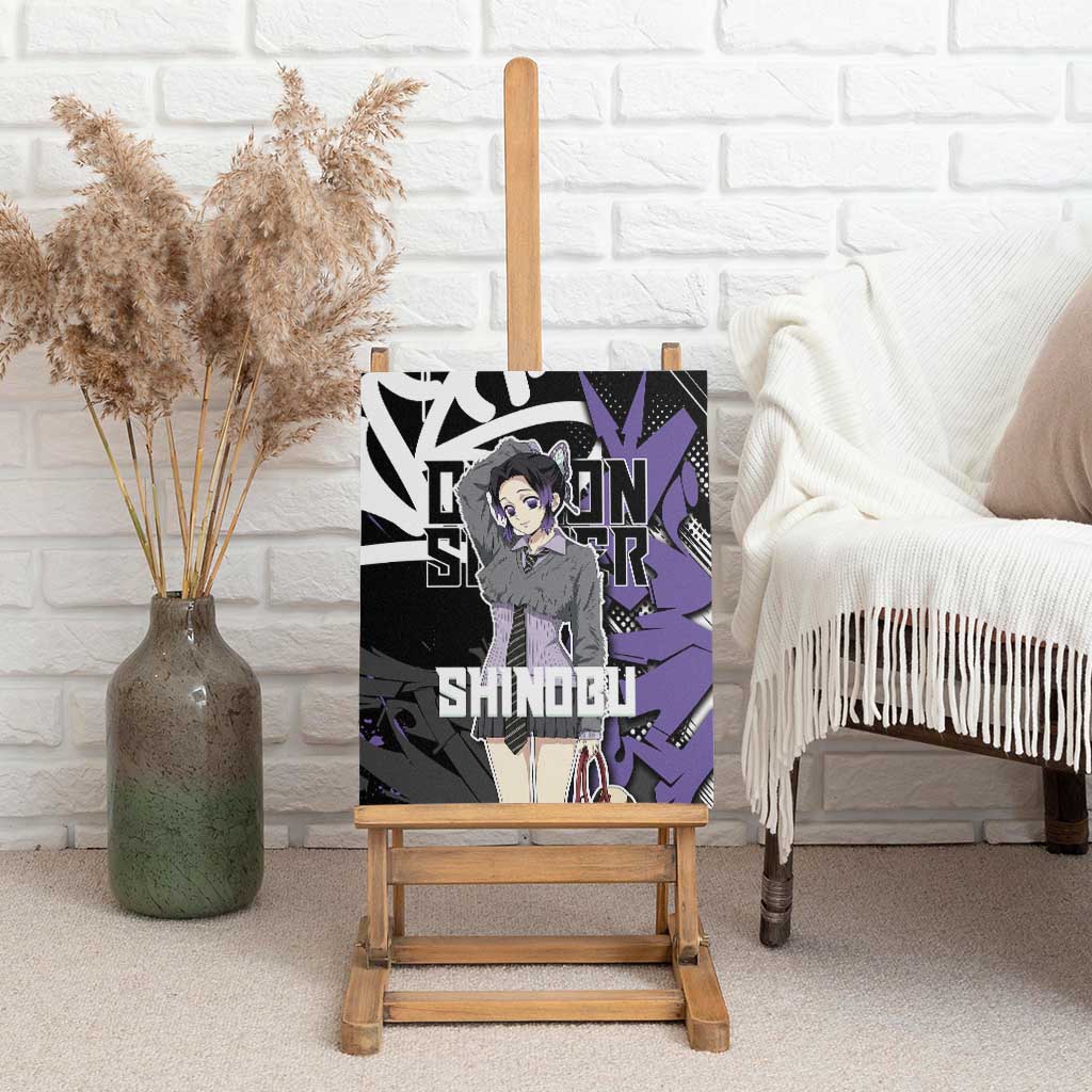 Kocho Shinobu Demon Slayer Canvas Wall Art Purple & Black Graffiti Anime