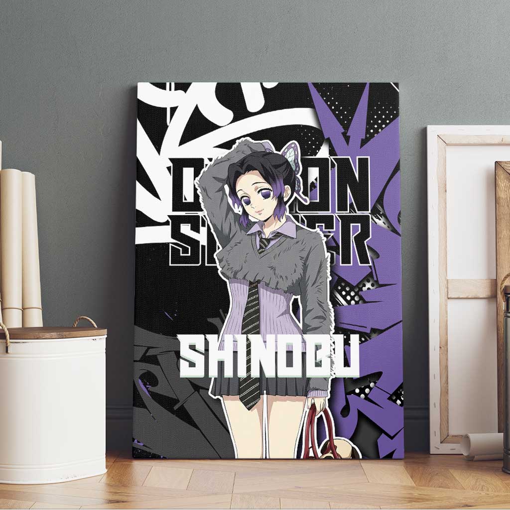 Kocho Shinobu Demon Slayer Canvas Wall Art Purple & Black Graffiti Anime