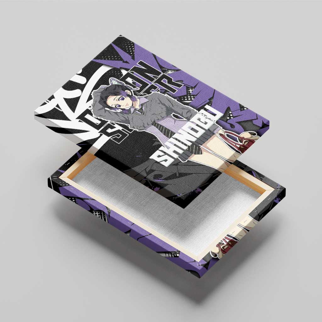 Kocho Shinobu Demon Slayer Canvas Wall Art Purple & Black Graffiti Anime