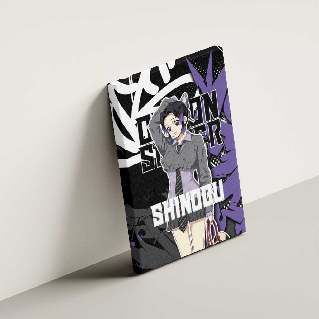 Kocho Shinobu Demon Slayer Canvas Wall Art Purple & Black Graffiti Anime
