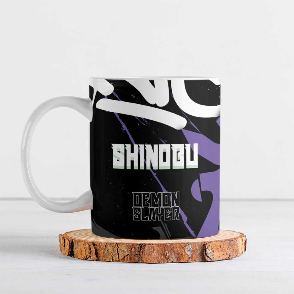 Kocho Shinobu Demon Slayer Ceramic Mug Purple & Black Graffiti Anime