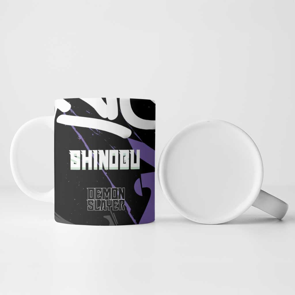 Kocho Shinobu Demon Slayer Ceramic Mug Purple & Black Graffiti Anime