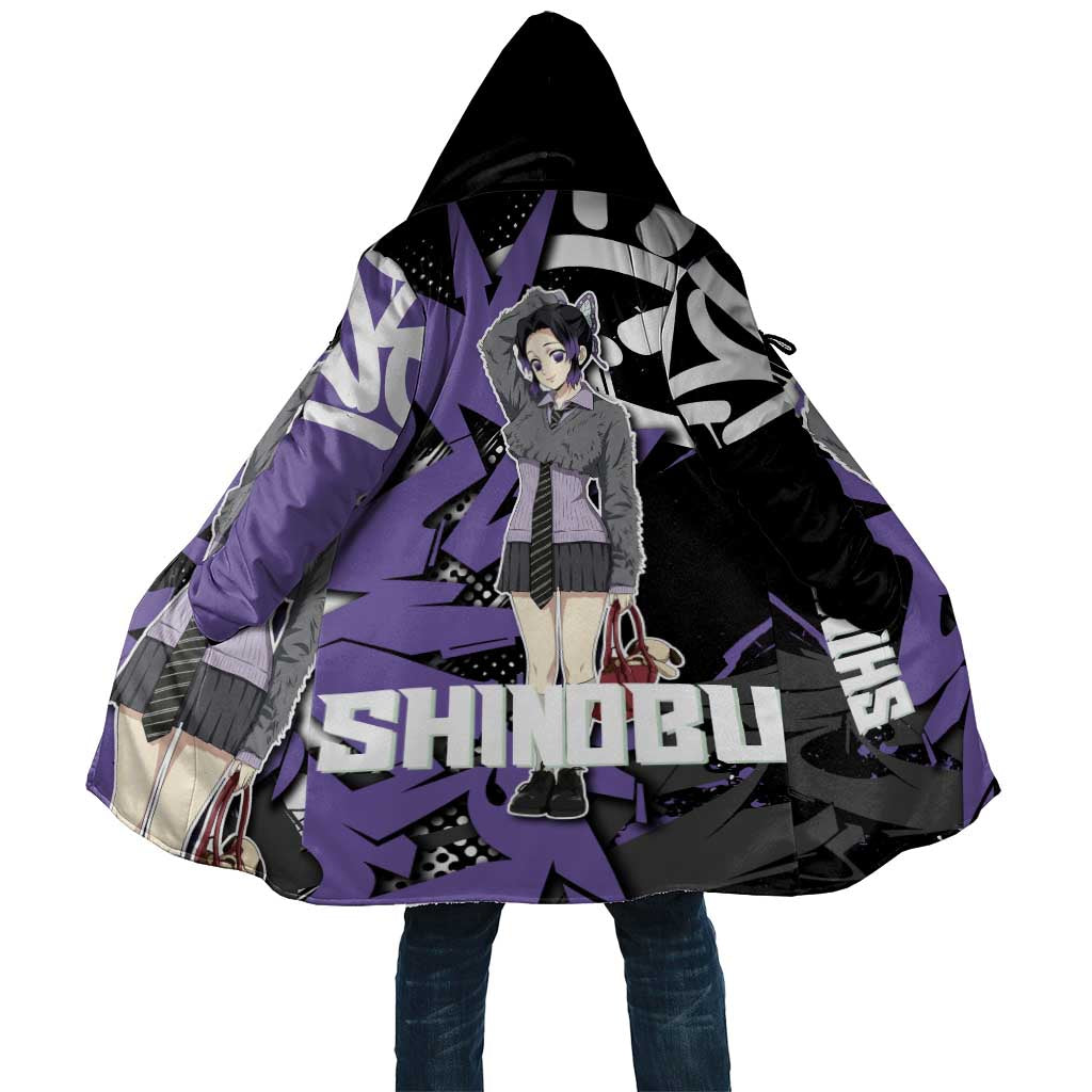 Kocho Shinobu Demon Slayer Cloak Purple & Black Graffiti Anime