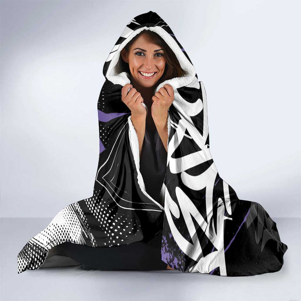 Kocho Shinobu Demon Slayer Hooded Blanket Purple & Black Graffiti Anime