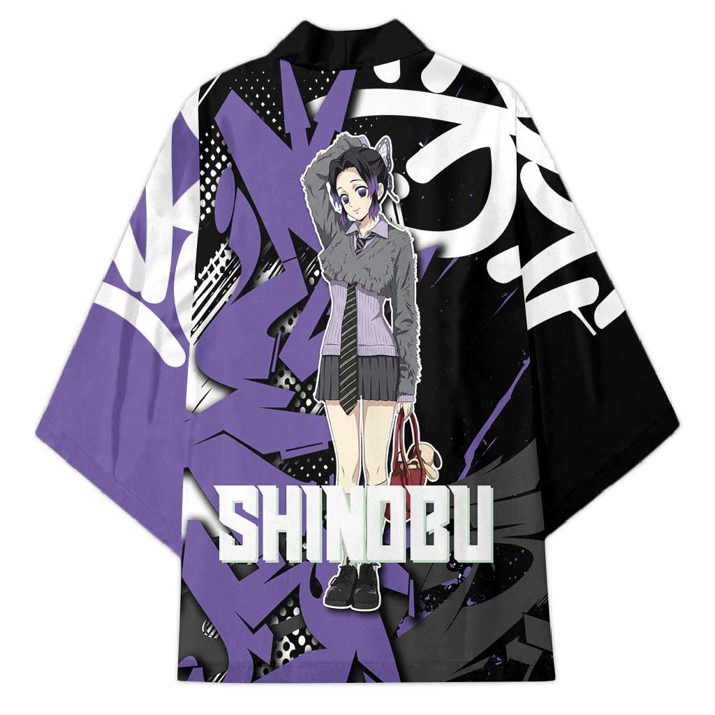 Kocho Shinobu Demon Slayer Kimono Purple & Black Graffiti Anime
