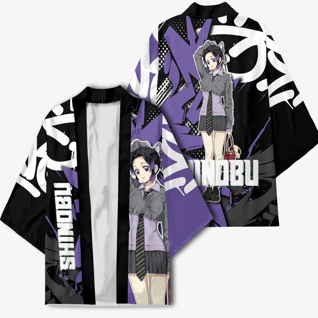 Kocho Shinobu Demon Slayer Kimono Purple & Black Graffiti Anime