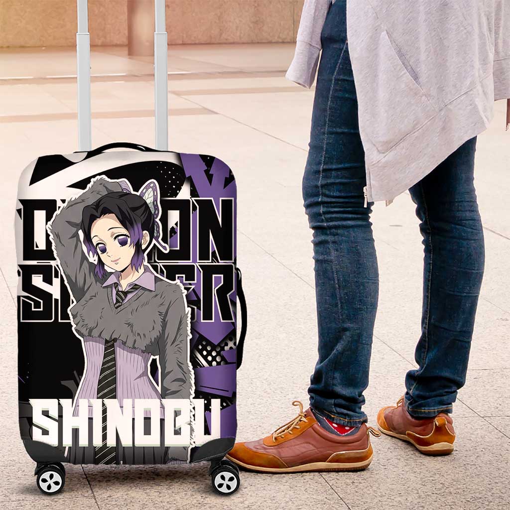 Kocho Shinobu Demon Slayer Luggage Cover Purple & Black Graffiti Anime