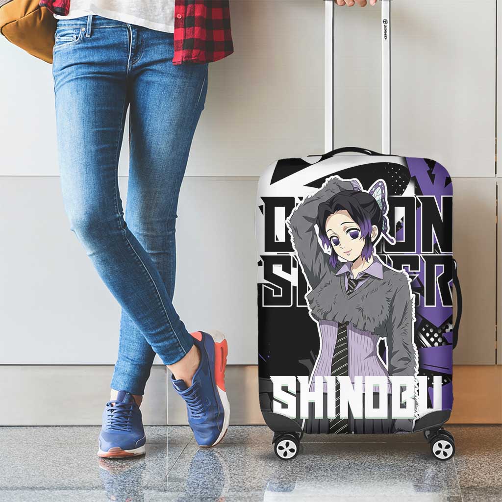 Kocho Shinobu Demon Slayer Luggage Cover Purple & Black Graffiti Anime