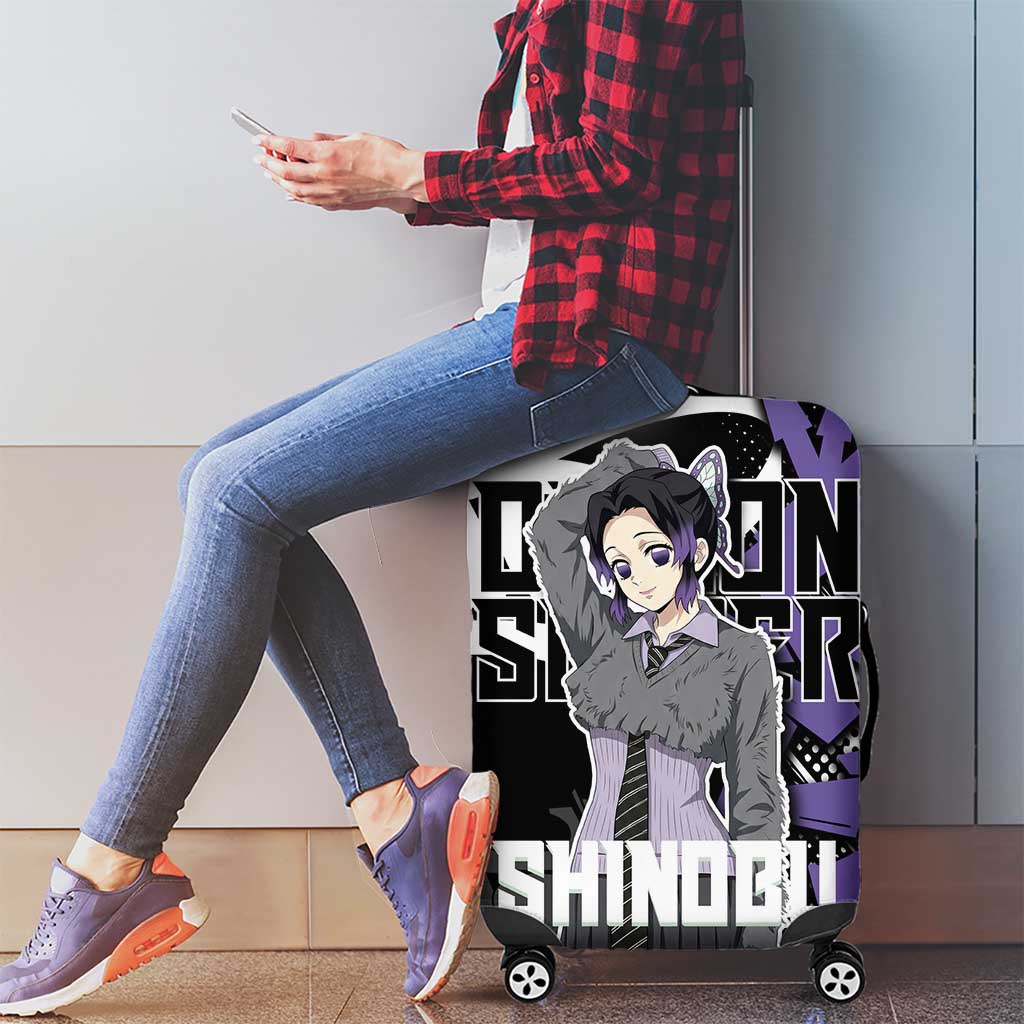 Kocho Shinobu Demon Slayer Luggage Cover Purple & Black Graffiti Anime