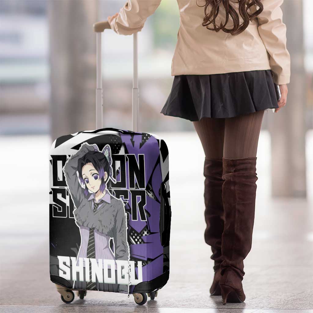 Kocho Shinobu Demon Slayer Luggage Cover Purple & Black Graffiti Anime