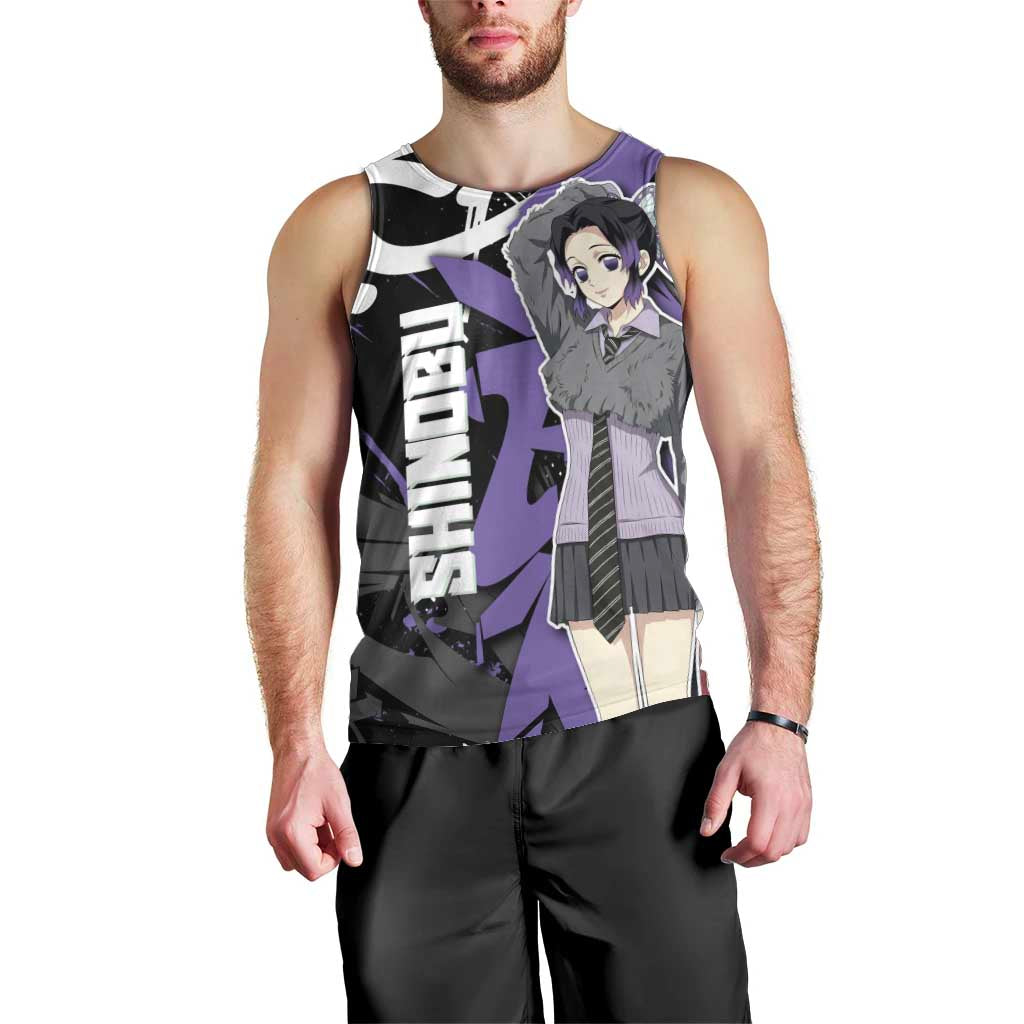 Kocho Shinobu Demon Slayer Men Tank Top Purple & Black Graffiti Anime