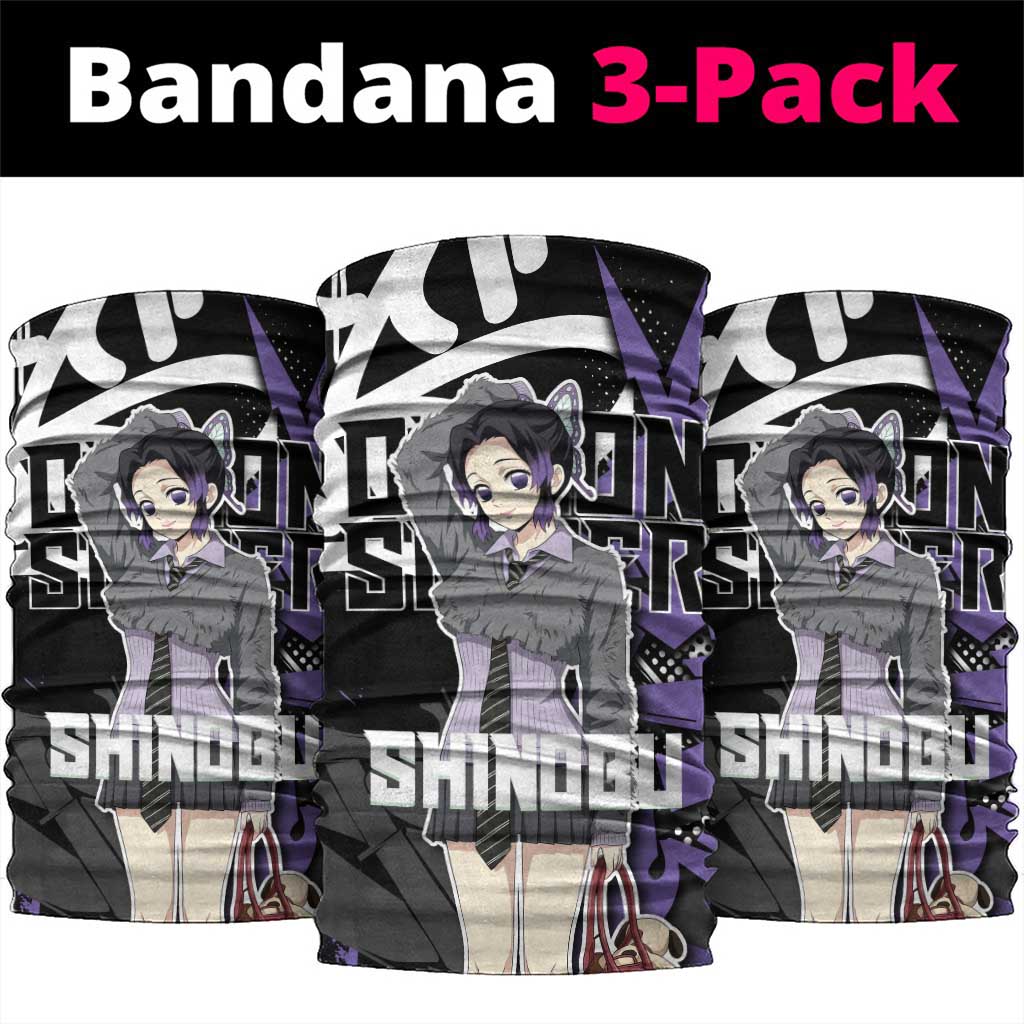 Kocho Shinobu Demon Slayer Neck Gaiter Purple & Black Graffiti Anime