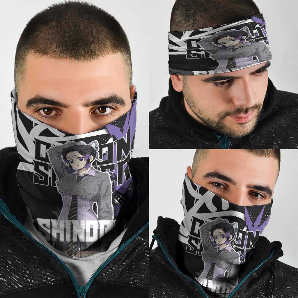 Kocho Shinobu Demon Slayer Neck Gaiter Purple & Black Graffiti Anime