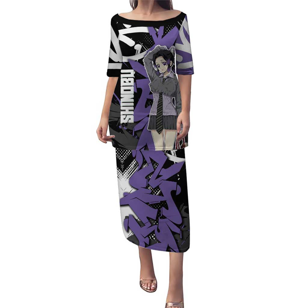 Kocho Shinobu Demon Slayer Puletasi Purple & Black Graffiti Anime