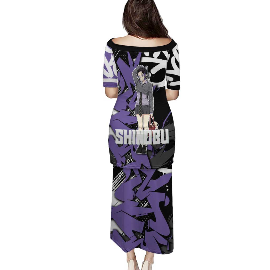 Kocho Shinobu Demon Slayer Puletasi Purple & Black Graffiti Anime