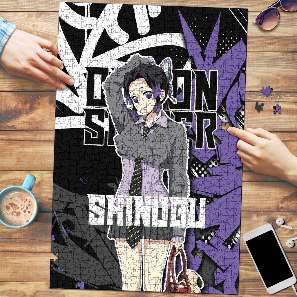 Kocho Shinobu Demon Slayer Puzzle Purple & Black Graffiti Anime