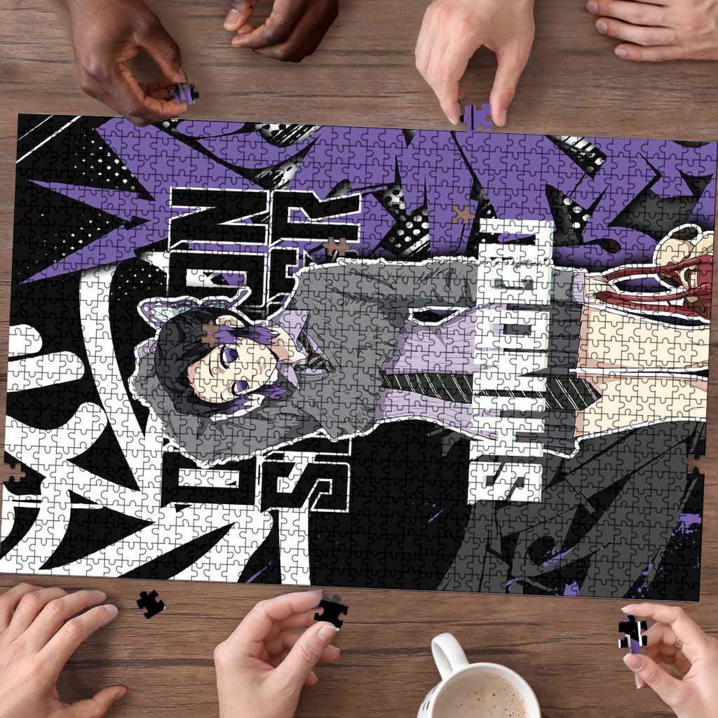 Kocho Shinobu Demon Slayer Puzzle Purple & Black Graffiti Anime