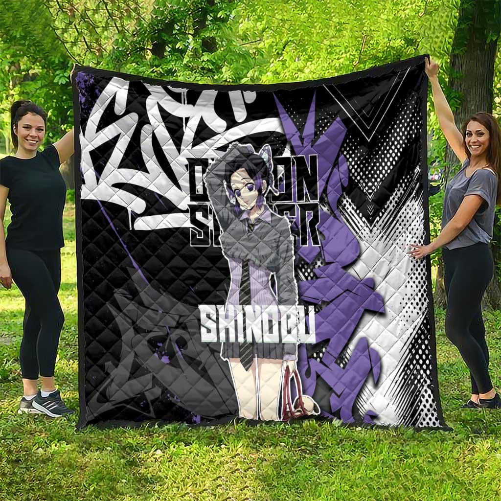 Kocho Shinobu Demon Slayer Quilt Purple & Black Graffiti Anime