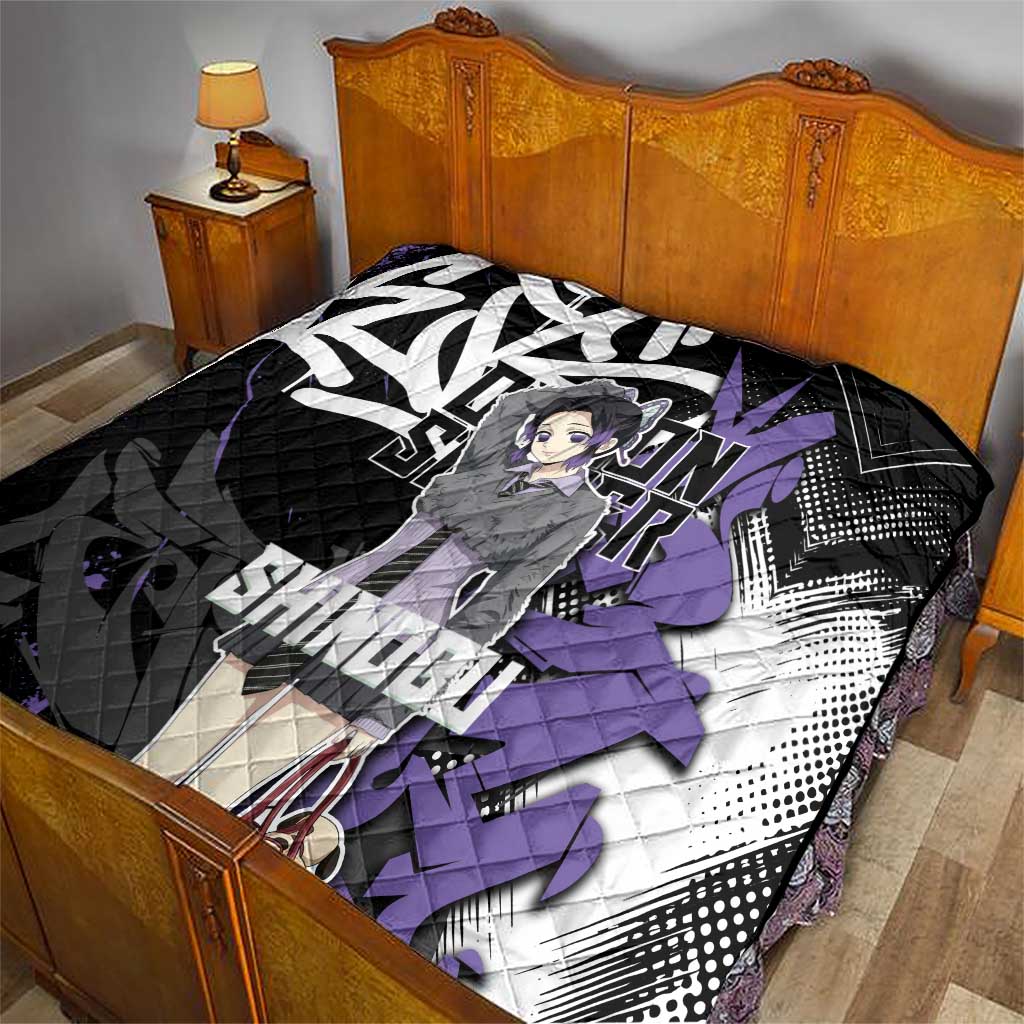 Kocho Shinobu Demon Slayer Quilt Purple & Black Graffiti Anime