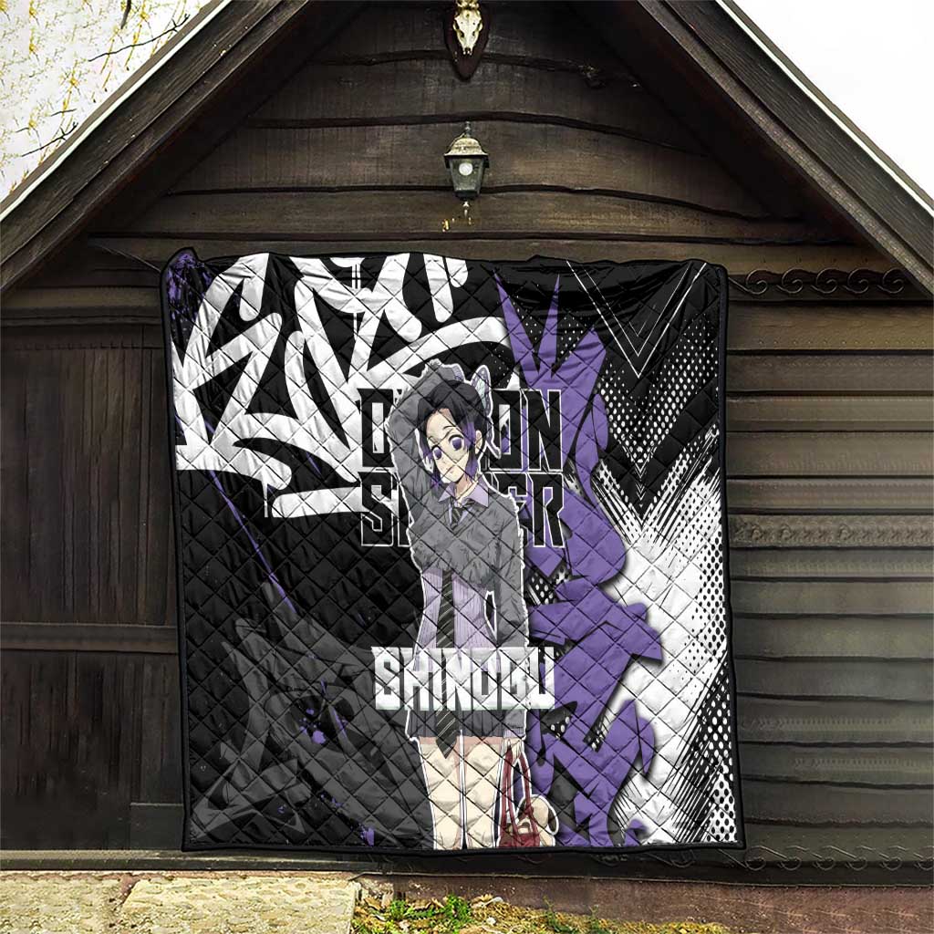 Kocho Shinobu Demon Slayer Quilt Purple & Black Graffiti Anime